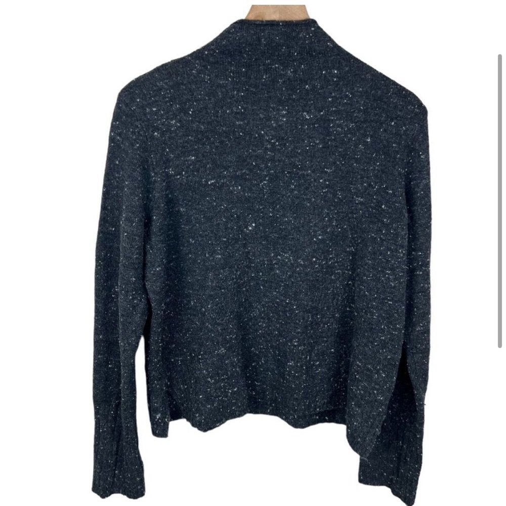 Madewell - Womens XL Wool Blend Gray Fleck Mock Neck Long Sleeve Knit Sweater - Picture 2 of 4
